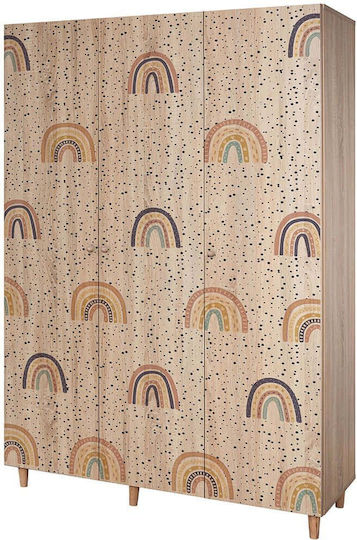Drei Türen Schrank Bunt 135x52x192cm