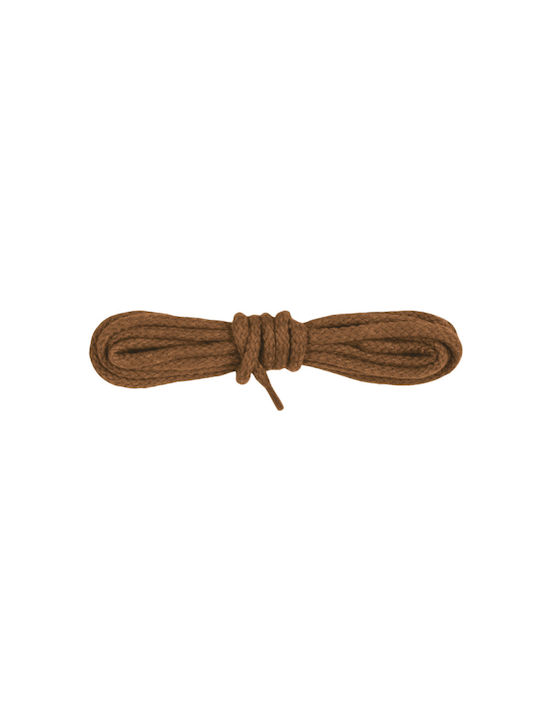 Bergal Round Cord Laces Scotch Brown 90 Cm Χοντρα Στρογγυλα Κορδονια Χρωμα Ταμπά Καφέ 90 Εκατοστα 100% Βαμβάκι Δεν Λύνονται
