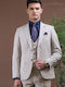 Herrenanzug mit Weste Beige