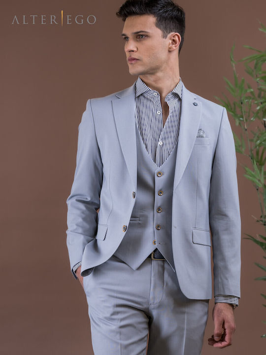 Herrenanzug mit Weste Grey
