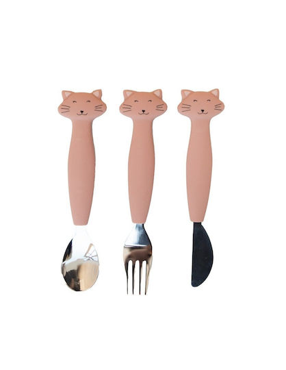 Trixie Baby Cutlery Set for 12+ months Pink 3pcs