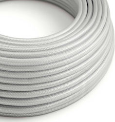 Сребърен платнен кабел кръгъл 2x0.75 Creative Cables 150202 Cubalux 150202 Сребърен