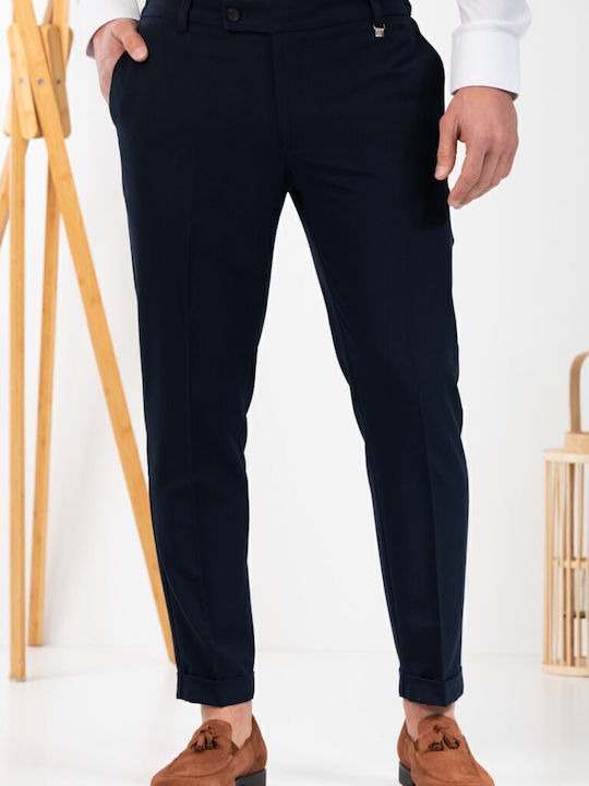 Vittorio Artist Trousers in Slim Fit Navy Blue