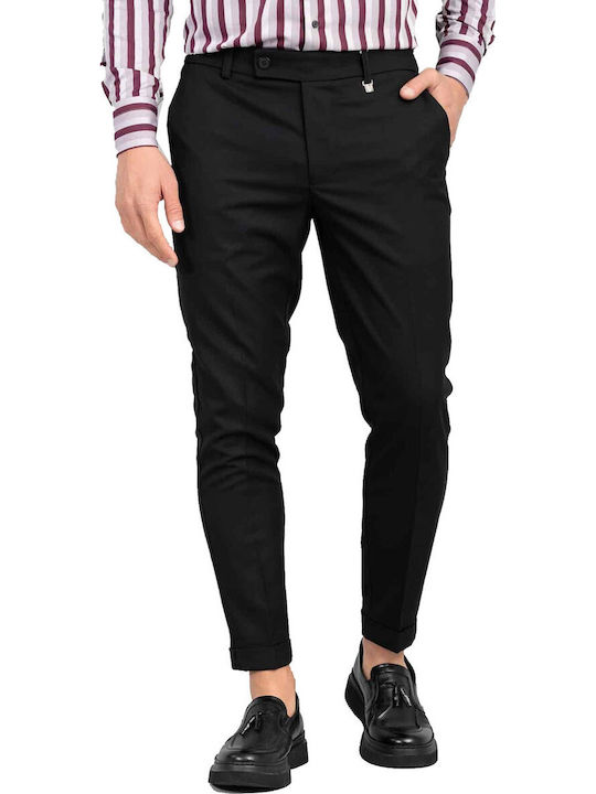 Trousers Elastic in Slim Fit Black