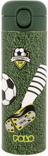 Polo Kids Water Bottle Thermos Football Stainless Steel with Straw Polo Stainless Steel Junior 500ml