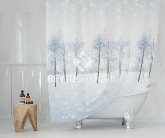 Tropik Home Duschvorhang Stoff 180x200cm Snowy