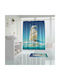 Tropik Home Κουρτίνα Μπάνιου Υφασμάτινη 180x200cm Λευκή