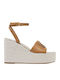 Women's Ankle Strap Platforms Brown