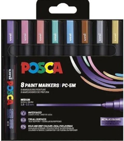Posca PC-5M Ακρυλικοί Μαρκαδόροι Metallica Colours 2.5mm Σετ 8τμχ