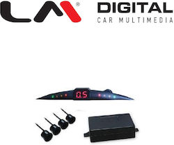 LM Digital Система за паркиране на автомобил и 4 Сензори 19мм в Черен Цвят