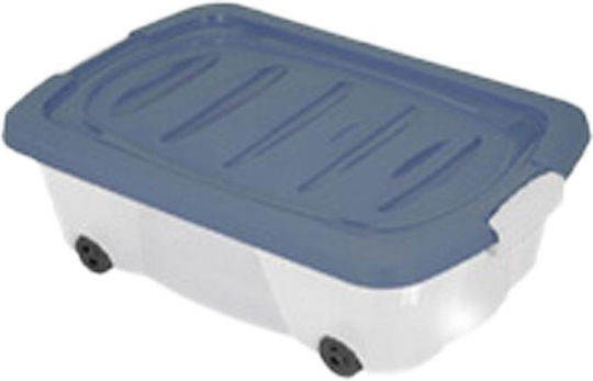 Koopman Plastic Storage Box with Wheels and Lid Blue 17.5cm 1pcs