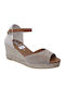 Women's Leather Platform Espadrilles Blue
