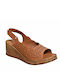 Damenplattformen Tabac Braun