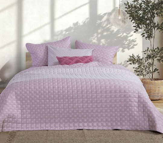 Nef-Nef Homeware Keylan Κουβερλί Υπέρδιπλο Microfiber Mauve 230x240cm