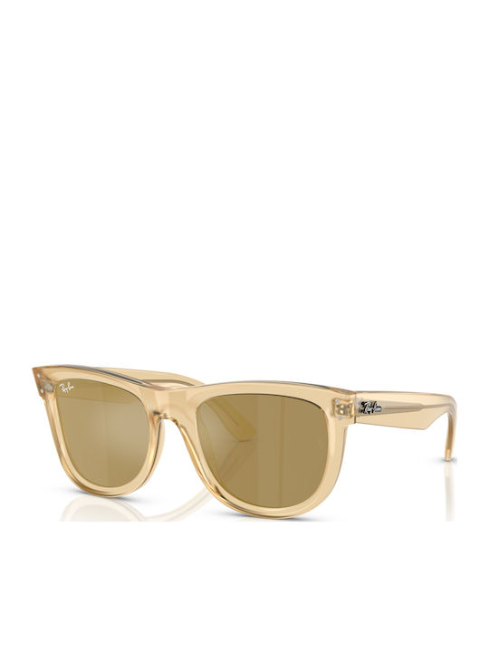 Ray Ban Wayfarer Reverse Unisex Ochelari De Soare Cu Ramă Din Plastic Auriu Și Lentile Galbene RBR0502S 68215A