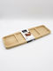 Koopman Wooden Dessert Divided Serving Plate with 3 Slots Brown 10x33x1.8cm