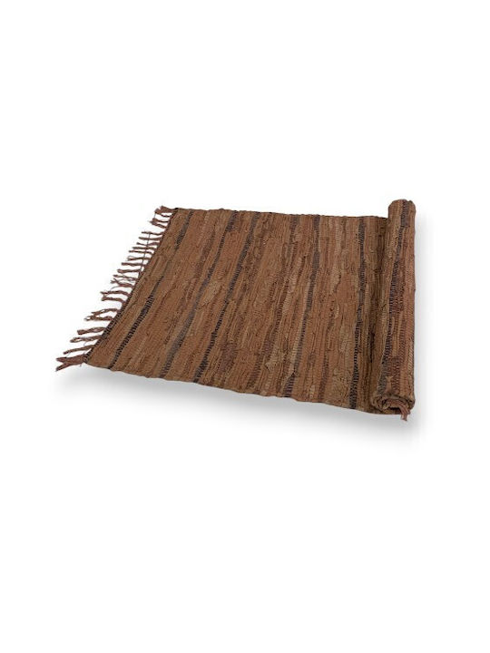 Χαλί Τζακιού Δερμάτινο 65x135cm Πορτοκαλί