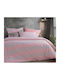 Nef-Nef Homeware Sheet Sets Queen 240x270cm. Casual Stripe Peaches 4pcs