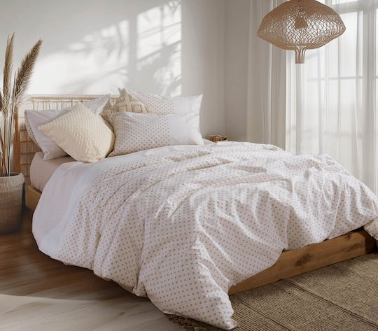 Nef-Nef Homeware Сет Чаршафи Двойни 200x270см. Donter Бежов 4бр