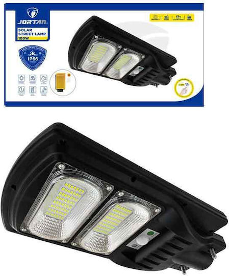 Jortan Street Solar Light 100W Cold White 6500K with Motion Sensor and Remote Control IP66