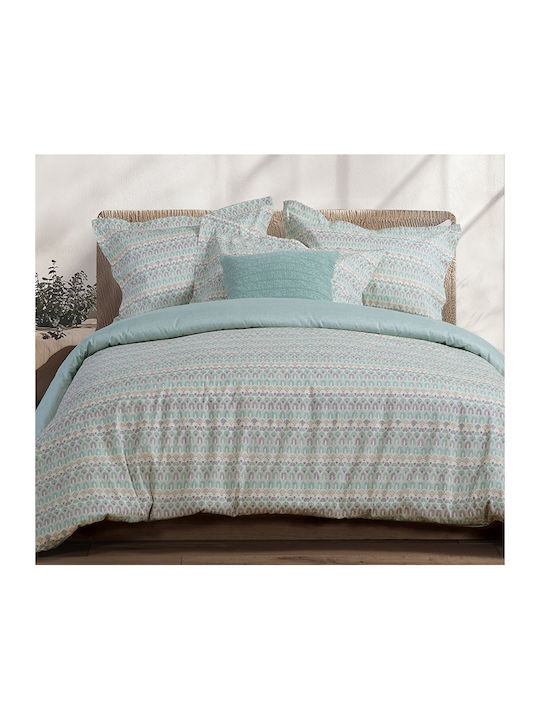 Nef-Nef Homeware Bettbezug-Set Baumwolle Übergröße mit 2 Kissenbezügen 240x230 Mosair Blue