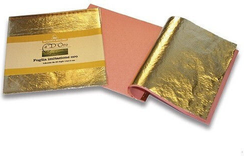 Borma Wachs Cdo66o06.50 Imitation Gold-Silver-Bronze Leaf Imitation Metal Gilding Sheets Gold "2.5" 500 Sheets 16*16cm