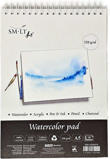 Μπλοκ Ακουαρέλας Smlt Art Watercolor Pad Α5 320gr 10 Φύλλα Σπιράλ