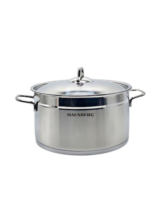 Hausberg Tiefer Edelstahl-Topf 6.5Es / 24cm