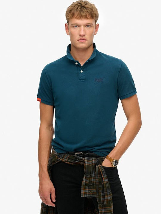 Superdry Destroy Polo T-shirt Blue Bottle M1110...