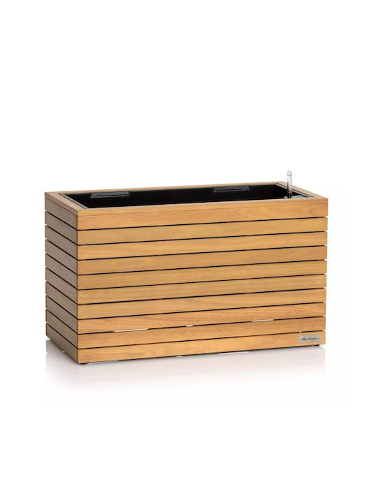 Lechuza Palo Lemn Natural Larg 80 Ghiveci de Podea Jos 79x37x46cm Auto-Udare Recipient Lemn Natural Eucalipt