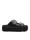 Leather Women's Flat Sandals Anatomic in Black Color