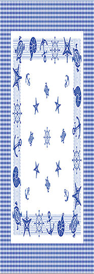 To megalo pazari Runner Linen with Embroidery Linen 40x180cm