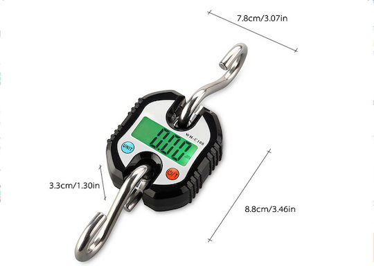 ACP Elektronisch Professionelle Hängewaage mit einer Wiegekapazität von 100kg und einer Unterteilung von 50gr