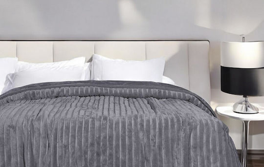 Linea Home Lane Pătură Catifea Superdublă 220x240 cm Gri