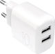 Puro Ladegerät ohne Kabel mit 2 USB-A Anschlüsse 10W Weißs (Prolite)