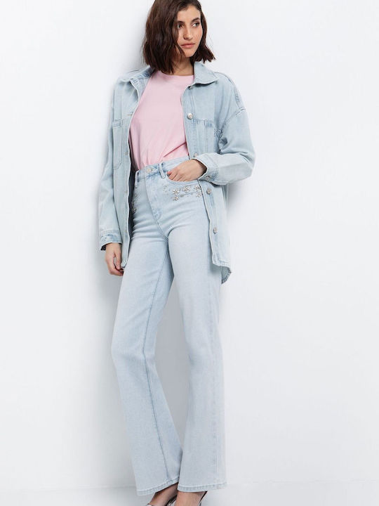 Ψηλόμεσο Γυναικείο Jean Παντελόνι Light Blue