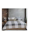 Nef-Nef Homeware Bettwäsche-Set Überdoppel mit Gummiband 160x200+35cm. Casual Check Gray 4Stück