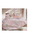 Nef-Nef Homeware Amazon Σετ Σεντόνια King Size με Λάστιχο 180x200+35εκ. Ροδακινί (4τμχ)