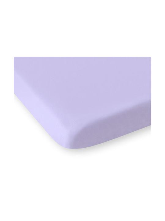 Bobono Βρεφικό Σεντόνι Κούνιας Βαμβακερό Purple 60x120εκ.