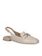 Δερμάτινες Γυναικείες Μπαλαρίνες Slingback Μπεζ