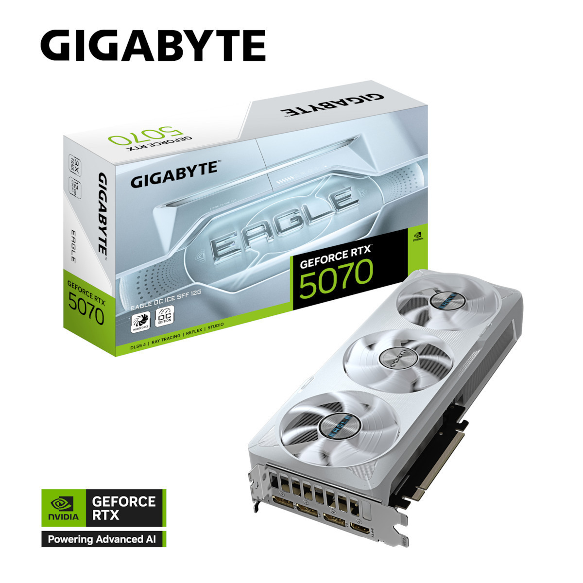 Gigabyte GeForce RTX 5070 12GB GDDR7 EAGLE OC ICE SFF 12G Κάρτα Γραφικών