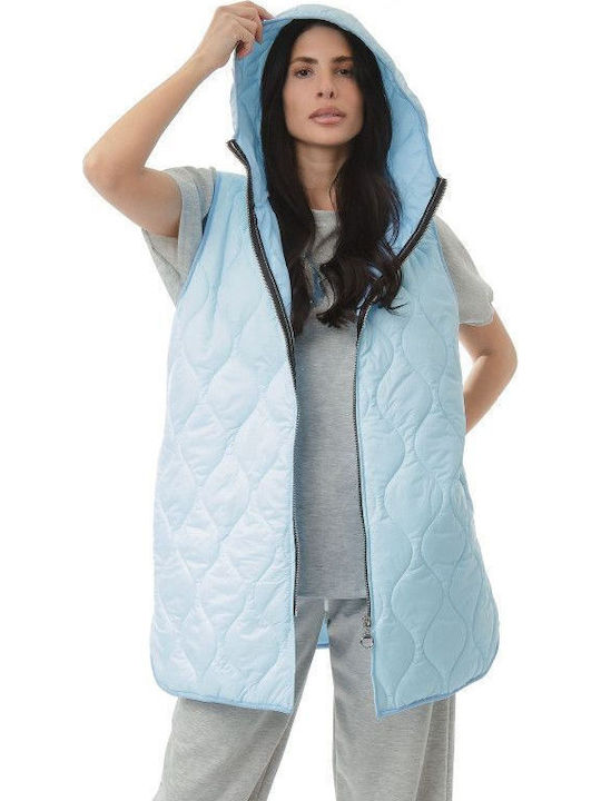 Silia D Women's Long Puffer Jacket for Winter Blue