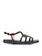Women's Flat Sandals in Black Color