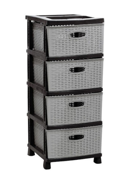 TnS Plastic Drawer Unit 4 Tiers Beige 47x38x99cm
