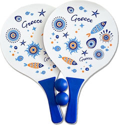 Wooden Beach Racket Set Greece 241032 Wooden Beach Racket Set Greece 241032
