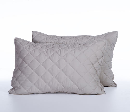 Nef-Nef Homeware Olga Kissenbezug-Set mit Umschlagumschlag Gesteppt Grey 52x72cm.