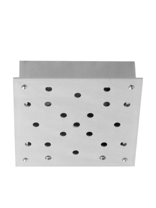 Abajur pentru plafon, cutie cu 21 de găuri, pătrat 20cm Ebb&flow Bo101102 argintiu