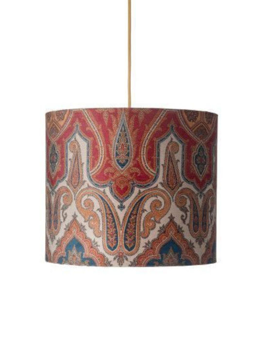Pendant Lamp Shade 1xe27 Blue-red Φ35cm Brocade Sh101031h-c Ebb&flow Sh101031h-c Blue