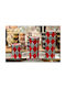 Издълбана сребърно-червена ромбовидна свещ 7.5*15