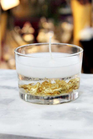Aromatische Kerze Glas Φ 8,2 X 5,8 cm Gel Goldene Blätter